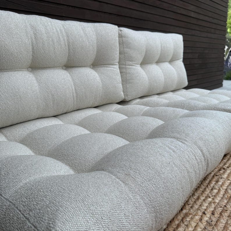 Premium Waterproof Outdoor Bench Cushion - Custom Size Garden, Patio, Balcony Furniture Pad