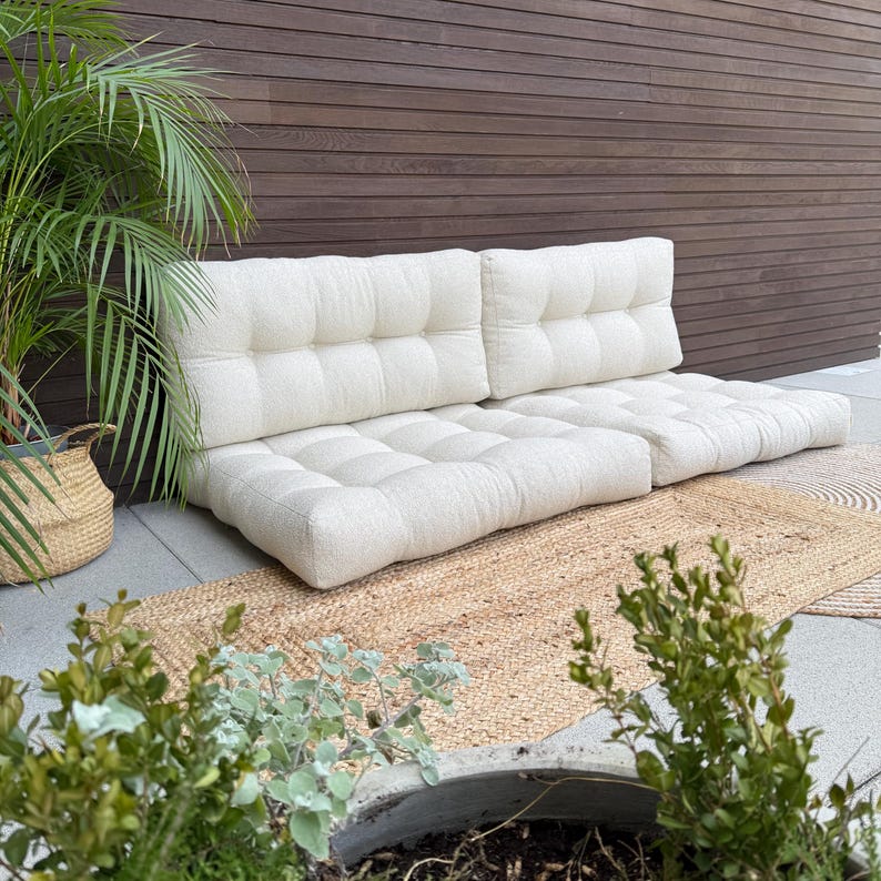 Premium Waterproof Outdoor Bench Cushion - Custom Size Garden, Patio, Balcony Furniture Pad