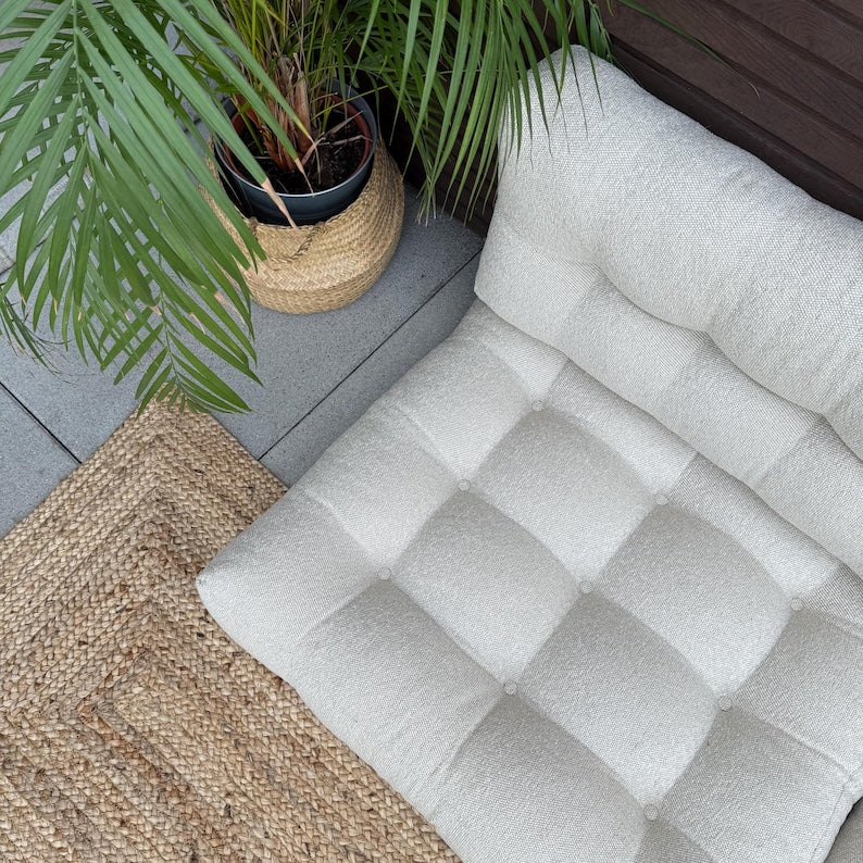 Premium Waterproof Outdoor Bench Cushion - Custom Size Garden, Patio, Balcony Furniture Pad