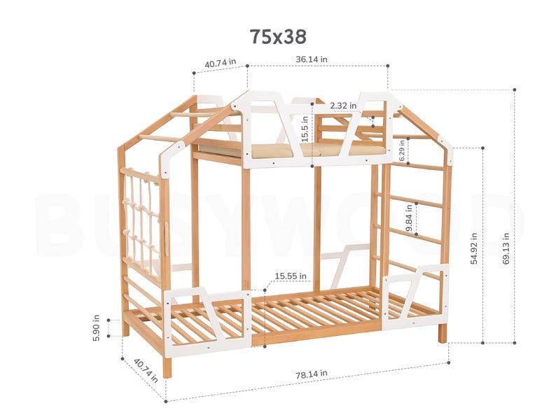 Toddler Tower Bed, Montessori Bed, Bunk Bed Frame, Twin Bed, Nursery Decor, Kids Playroom, Montessori Toys, Loft Kids Bed, Indoor Playground