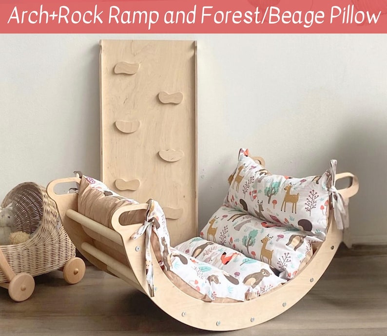 Montessori Climbing Arch with Pillow, Toddler Climb Arch with Pillow, Kletterbogen mit Kissen, Montessori Rocker Arch, Climb Arch+Cushion