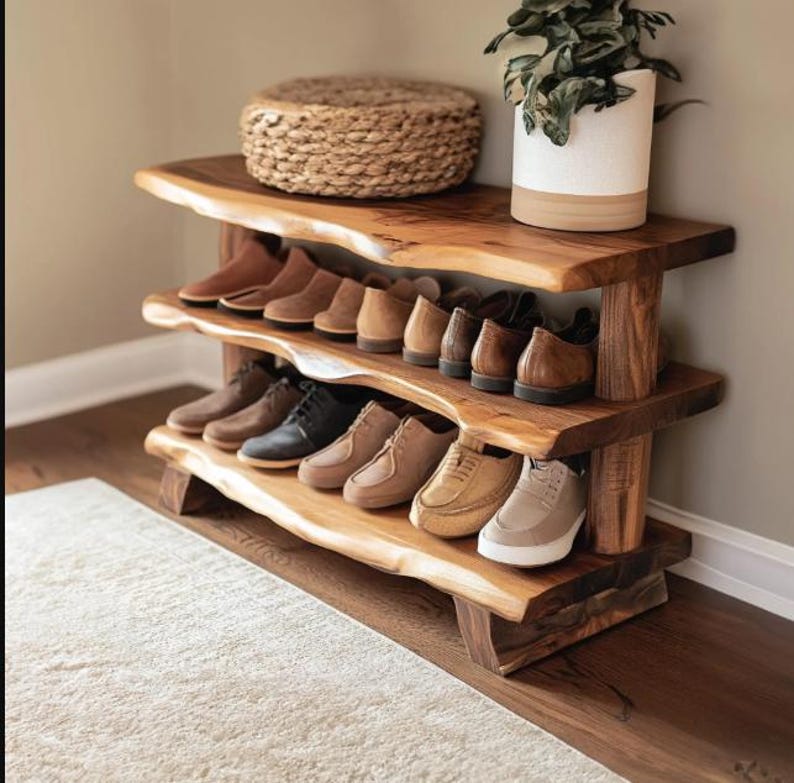 Custom Narrow Wood Bench for Entryway - Handmade Solid Wood Mudroom Furniture, Farmhouse Style Seat with Storage