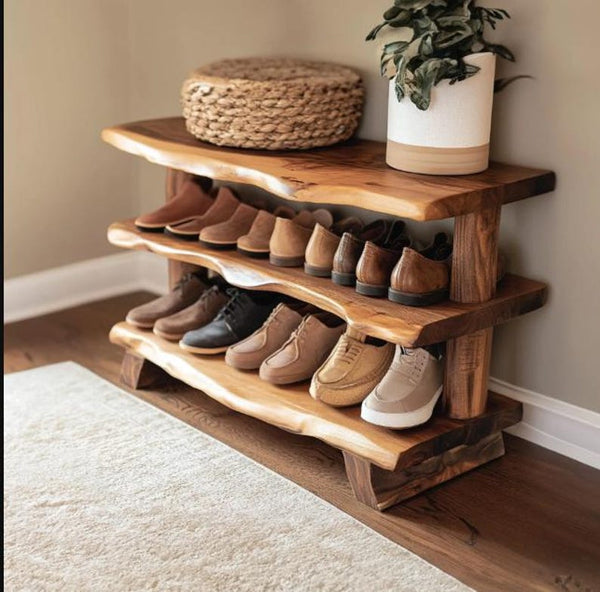 Custom Narrow Wood Bench for Entryway - Handmade Solid Wood Mudroom Furniture, Farmhouse Style Seat with Storage