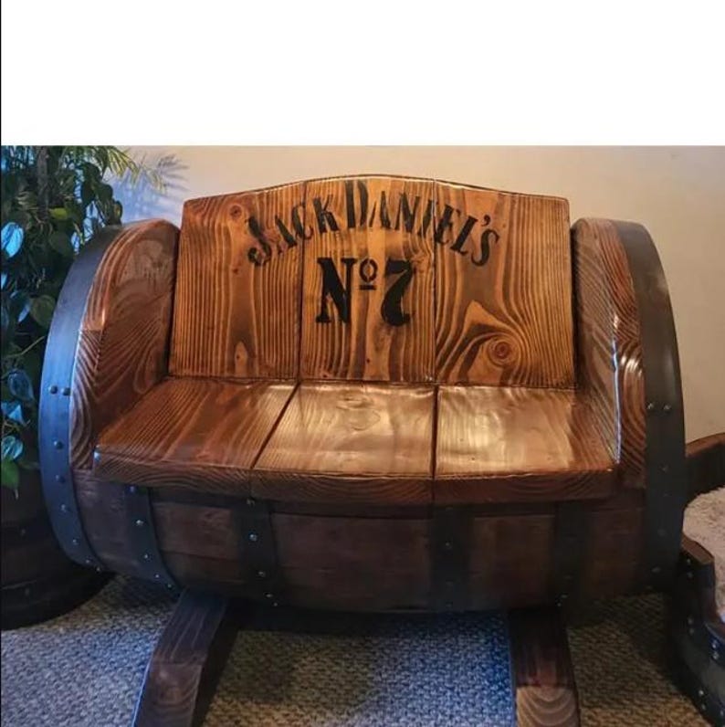 Whisky Barrel Bench Seat – Reclaimed Oak Barrel Furniture, Garden Bench, Rustic Handmade Seating