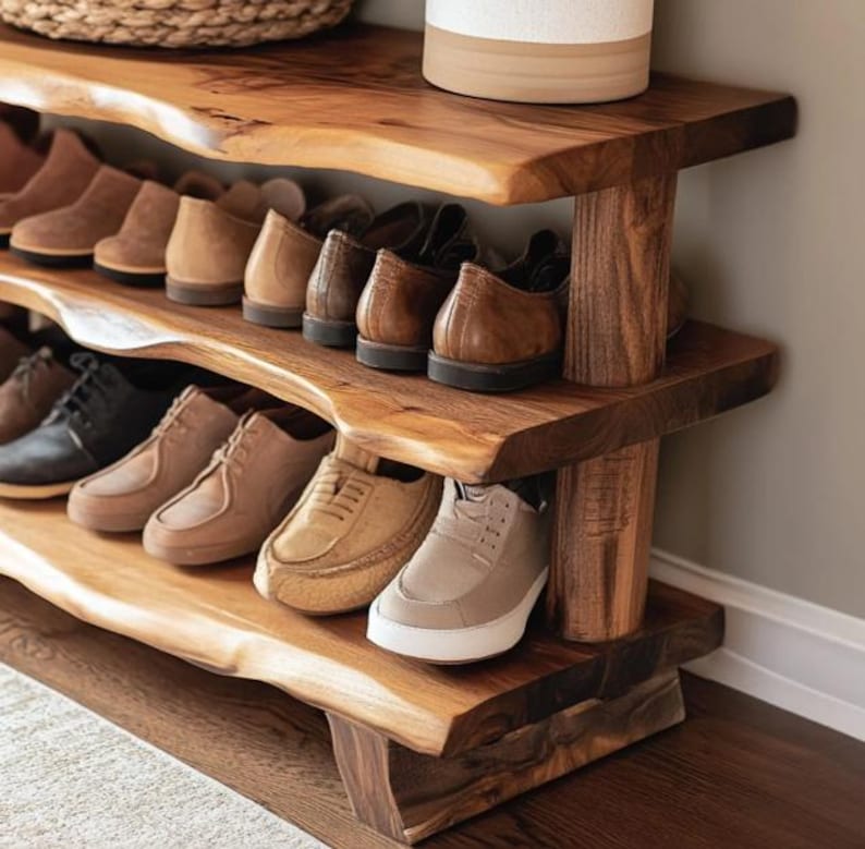 Custom Narrow Wood Bench for Entryway - Handmade Solid Wood Mudroom Furniture, Farmhouse Style Seat with Storage