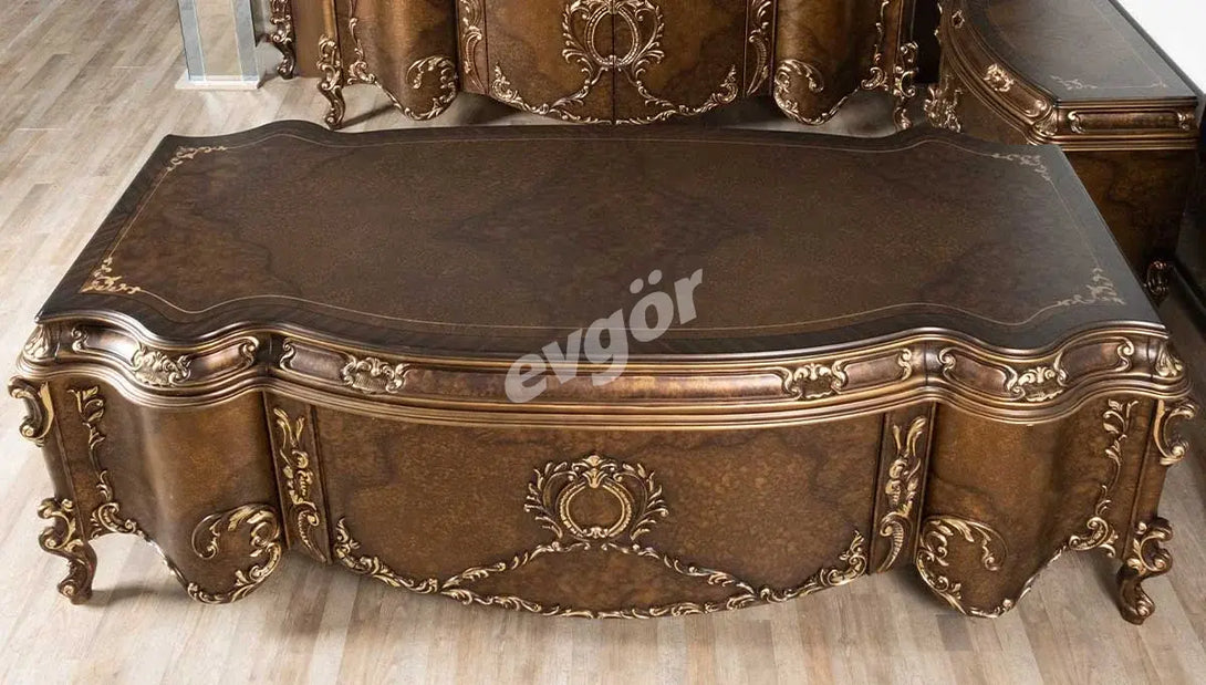 Lüks Kingston Klasik Makam Odası Takımı - Konsollu, Konforlu Berjer ve Özel Masa