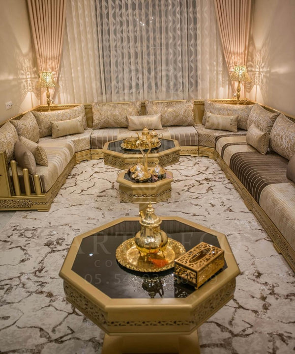Luxury Moroccan Majlis Sofa Set – Custom Handmade Salon  berber