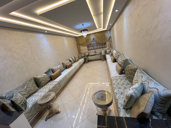 Luxury Moroccan Majlis Sofa Set – Custom Handmade Salon  berber