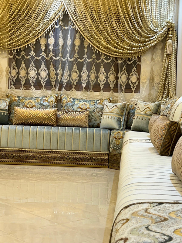 Luxury Moroccan Majlis Sofa Set – Custom Handmade Salon  berber