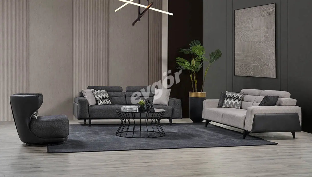 Sorti Anthracite Sofa Set