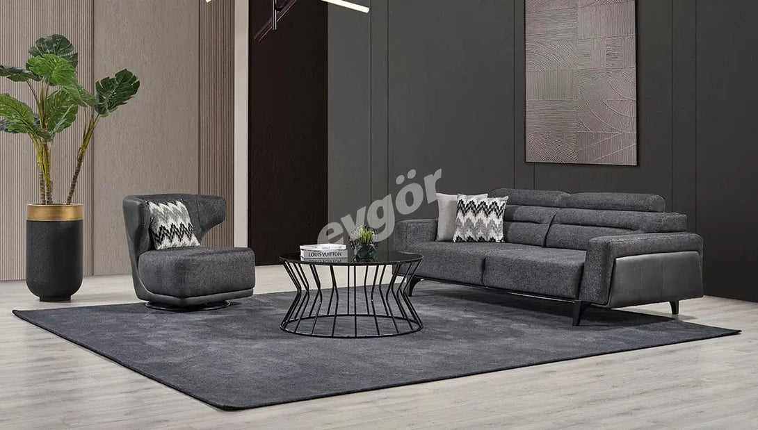 Sorti Anthracite Sofa Set