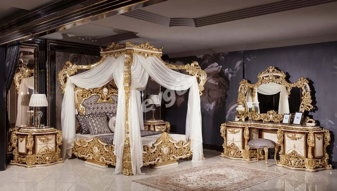 Sultan Krem Klasik Yatak Odası