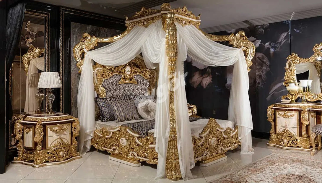 Sultan Krem Klasik Yatak Odası