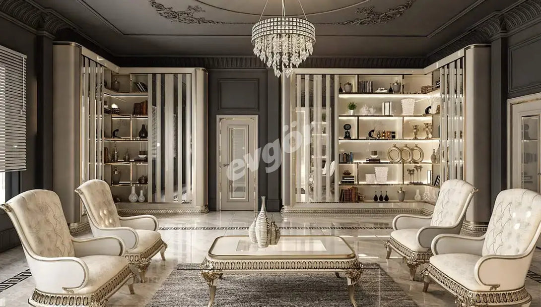 Valentina White Executive Room Set - Elegant & Luxurious Office Furniture