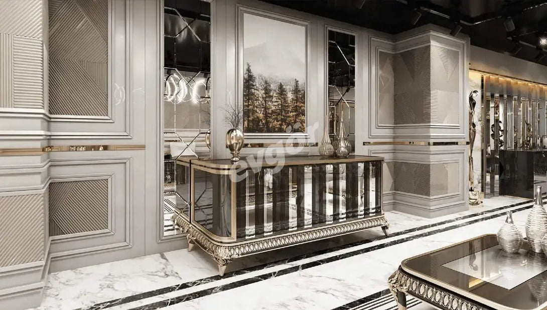 Valentina Luxury Office Set: Executive Desk, Chair, and Armchairs