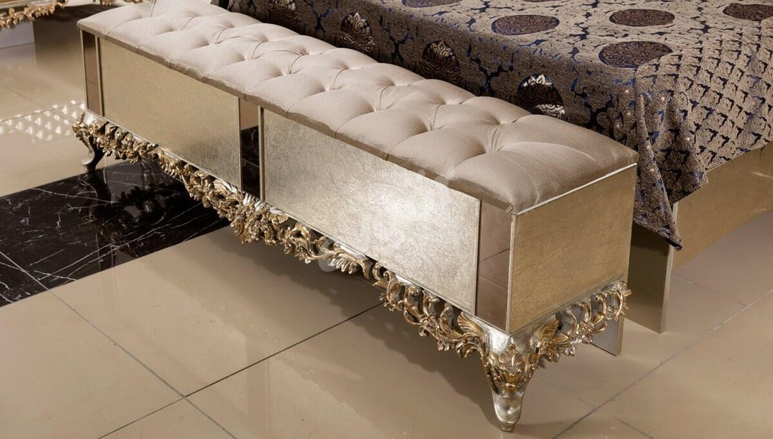 Valide Avangarde Luxury Bedroom Set - Classic Design with Premium MDF and Polyurethane Accents