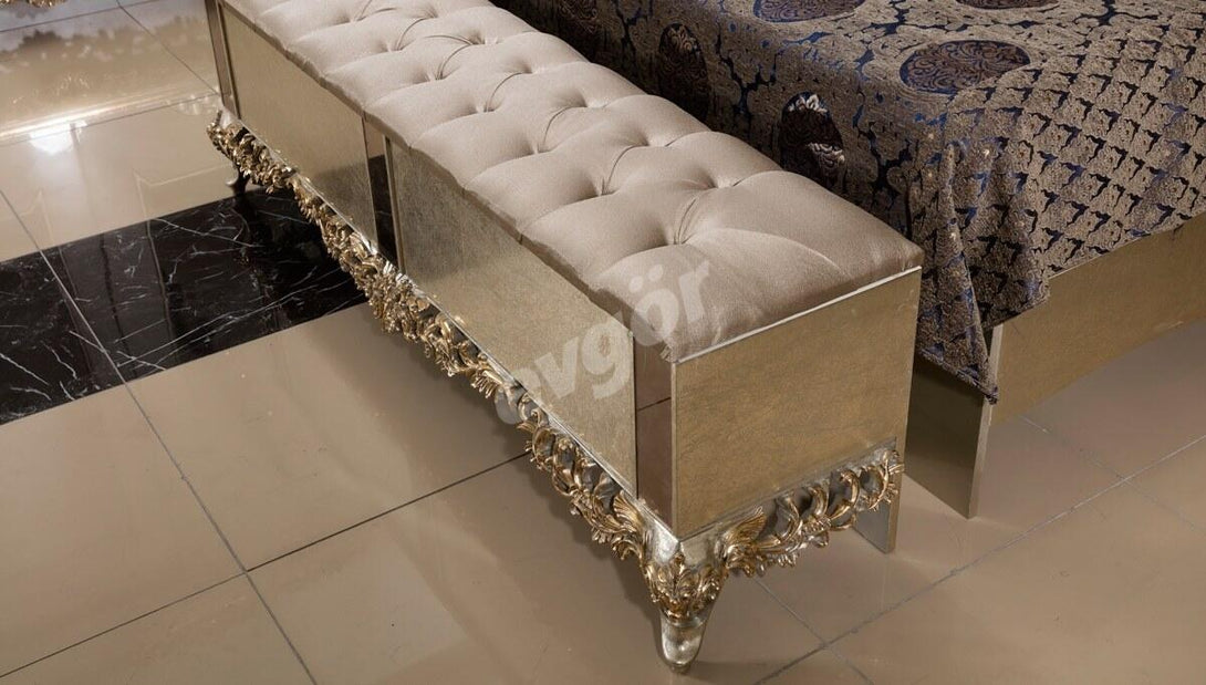Valide Avangarde Luxury Bedroom Set - Classic Design with Premium MDF and Polyurethane Accents