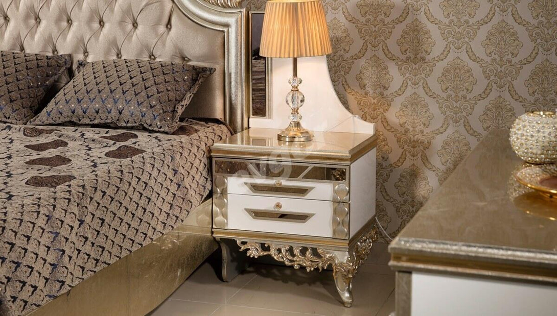 Valide Avangarde Luxury Bedroom Set - Classic Design with Premium MDF and Polyurethane Accents
