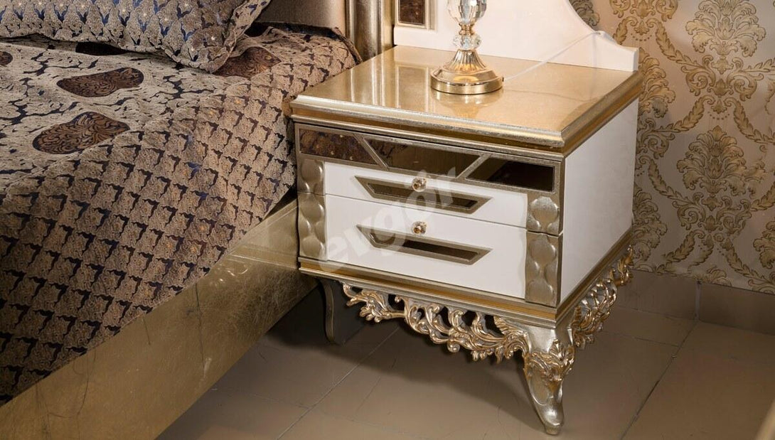 Valide Avangarde Luxury Bedroom Set - Classic Design with Premium MDF and Polyurethane Accents
