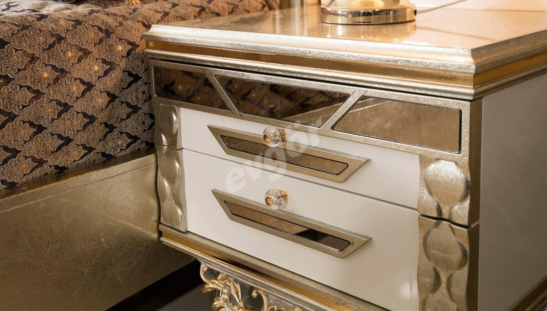Valide Avangarde Luxury Bedroom Set - Classic Design with Premium MDF and Polyurethane Accents