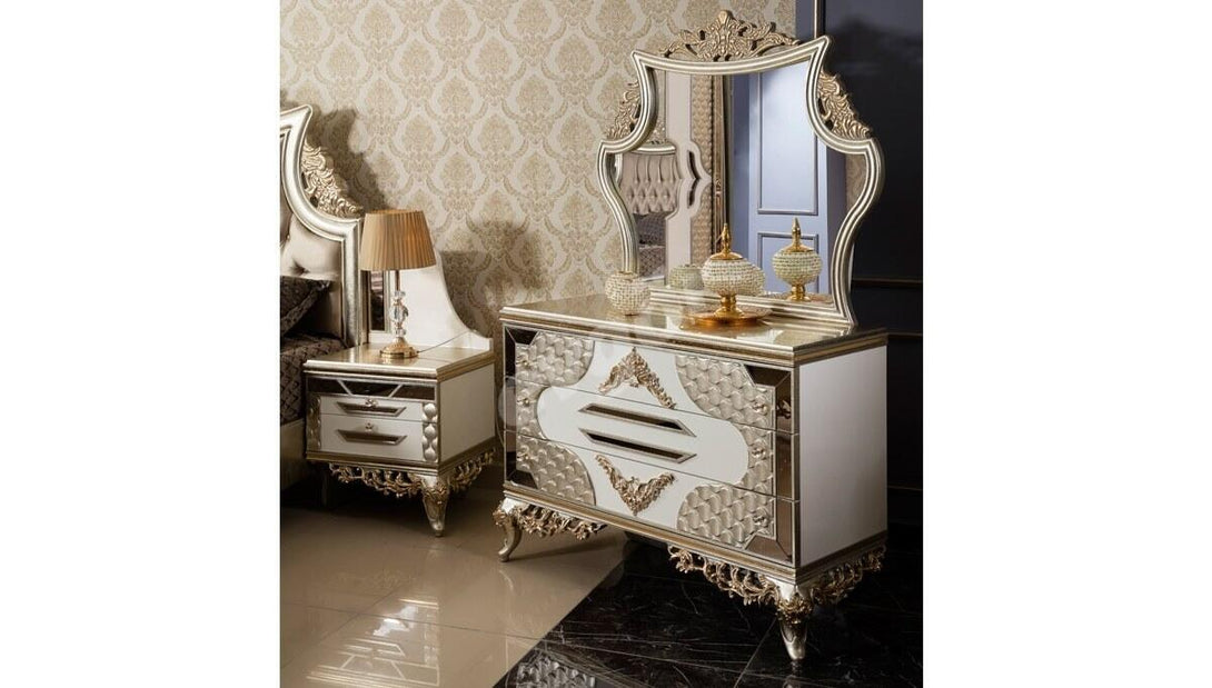 Valide Avangarde Luxury Bedroom Set - Classic Design with Premium MDF and Polyurethane Accents