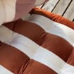 Luxurious Tufted Velvet Floor Pillow | Cozy Reading Nook Cushion | Versatile Floor Sofa | Chic Window Seat Cushion | Elegant French Cushion with Stripes